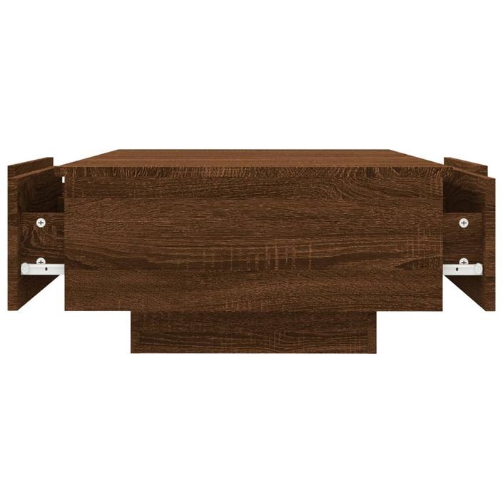 Table basse Chêne marron 90x60x31 cm Bois d'ingénierie - Photo n°8