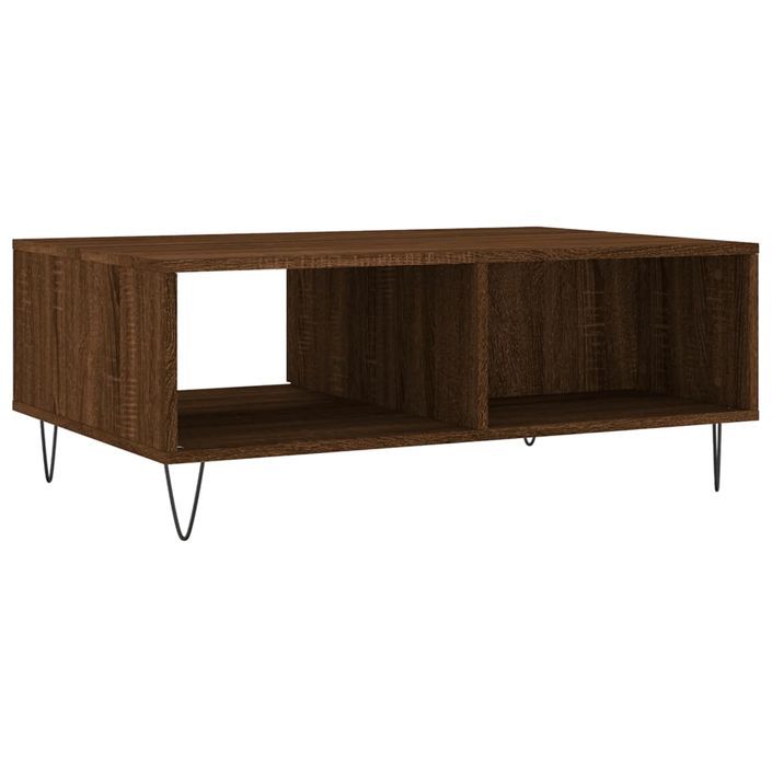 Table basse chêne marron 90x60x35 cm bois d'ingénierie - Photo n°8