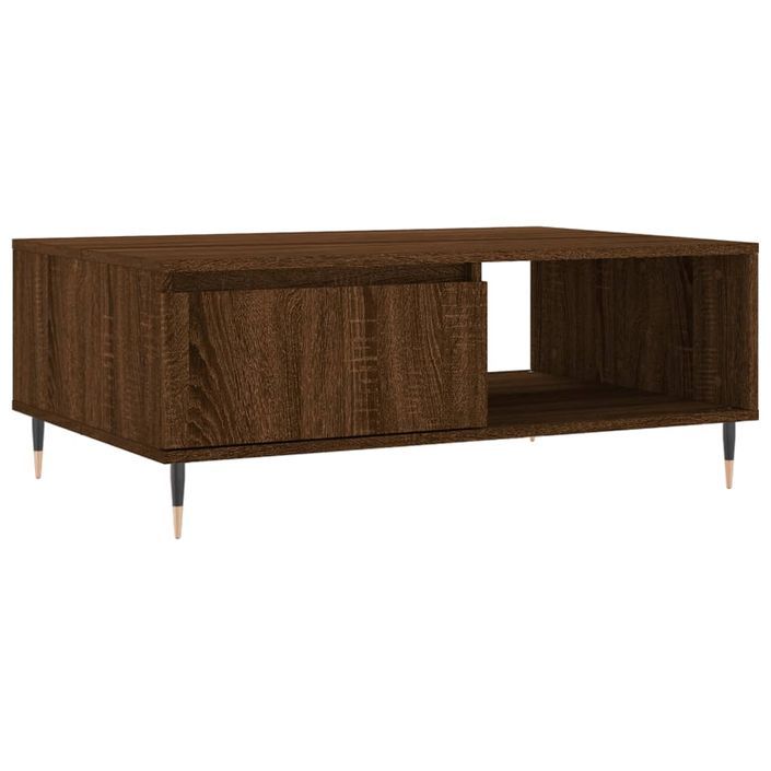 Table basse chêne marron 90x60x35 cm bois d'ingénierie - Photo n°2