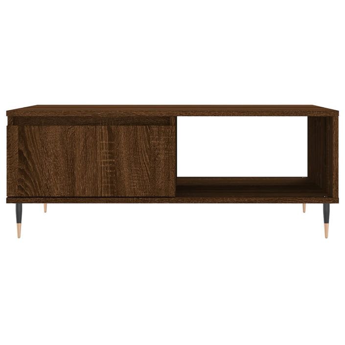 Table basse chêne marron 90x60x35 cm bois d'ingénierie - Photo n°5