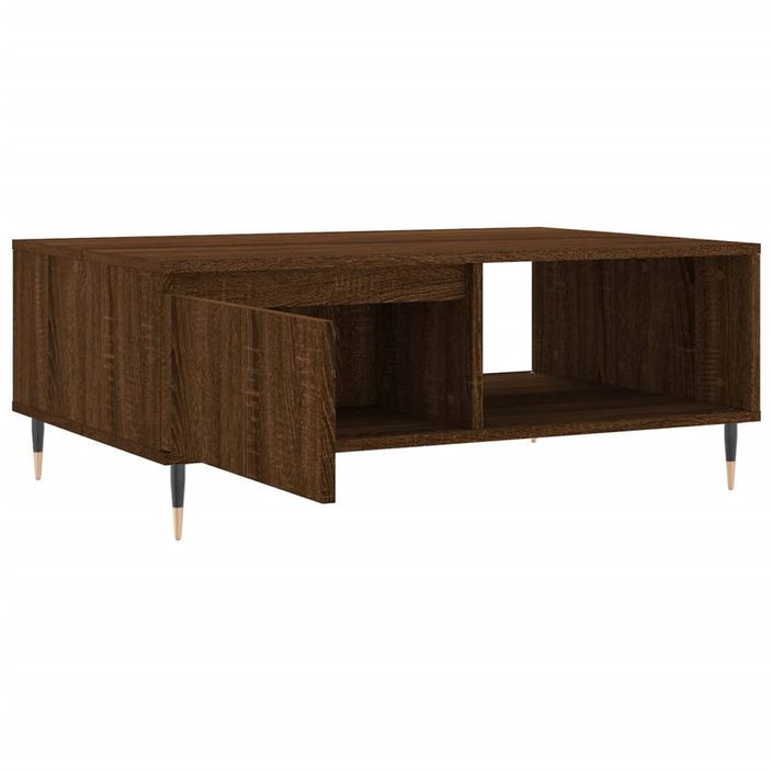 Table basse chêne marron 90x60x35 cm bois d'ingénierie - Photo n°6