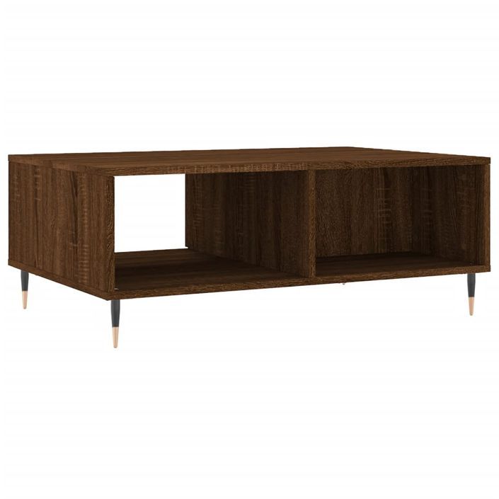 Table basse chêne marron 90x60x35 cm bois d'ingénierie - Photo n°8