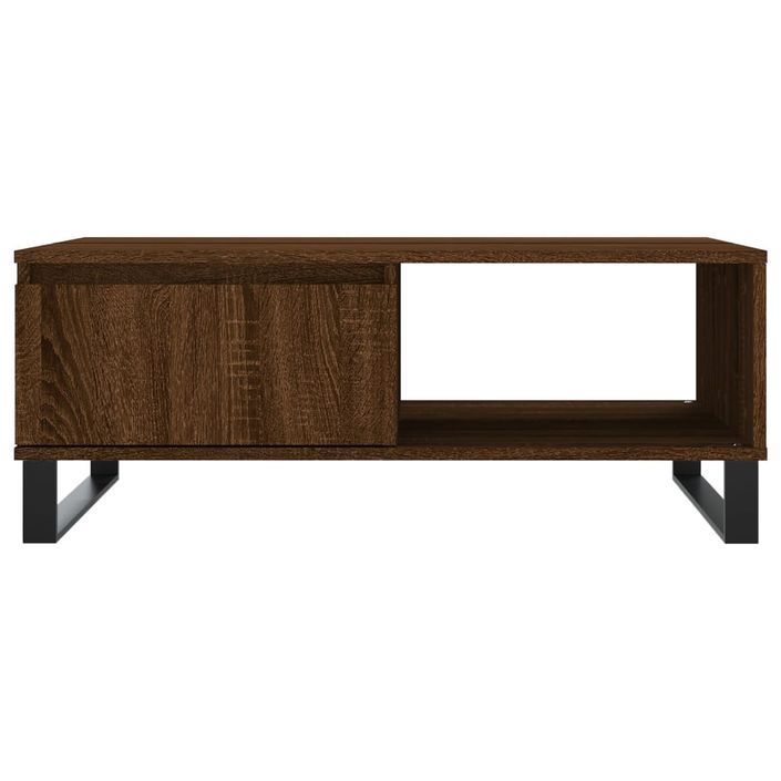 Table basse chêne marron 90x60x35 cm bois d'ingénierie - Photo n°5