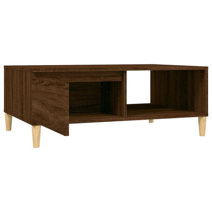 Table basse chêne marron 90x60x35 cm bois d'ingénierie - Photo n°7