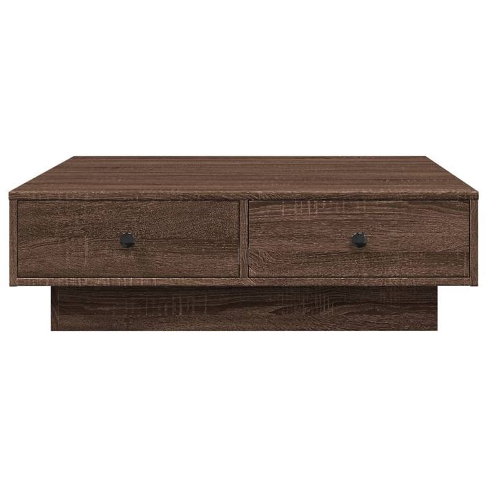 Table basse Chêne marron 90x90x28 cm Bois d'ingénierie - Photo n°4