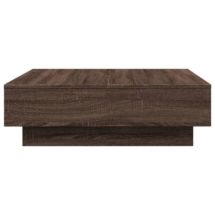 Table basse Chêne marron 90x90x28 cm Bois d'ingénierie - Photo n°5