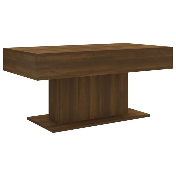 Table basse Chêne marron 96x50x45 cm Bois d'ingénierie - Photo n°2