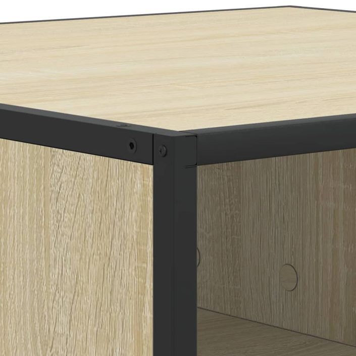 Table basse chêne sonoma 100x100x30 cm bois d'ingénierie/métal - Photo n°8