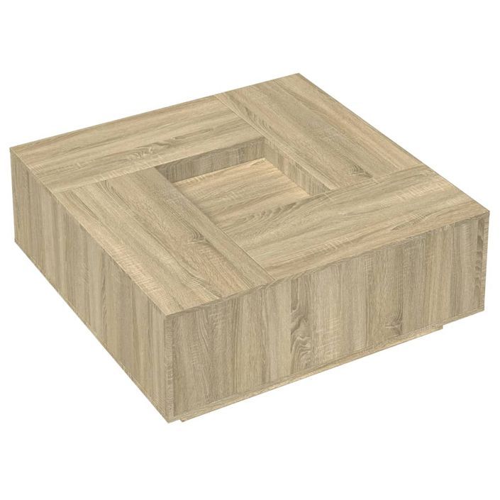 Table basse chêne sonoma 100x100x40 cm bois d'ingénierie - Photo n°4