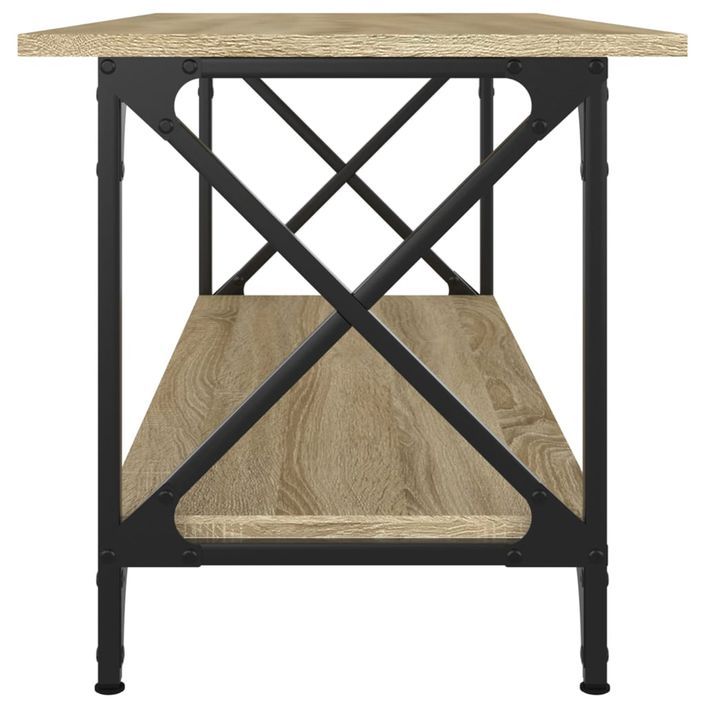 Table basse Chêne sonoma 100x45x45 cm Bois d'ingénierie et fer - Photo n°5