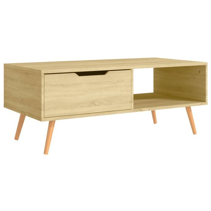 Table basse Chêne Sonoma 100x49,5x43 cm Bois d'ingénierie - Photo n°4