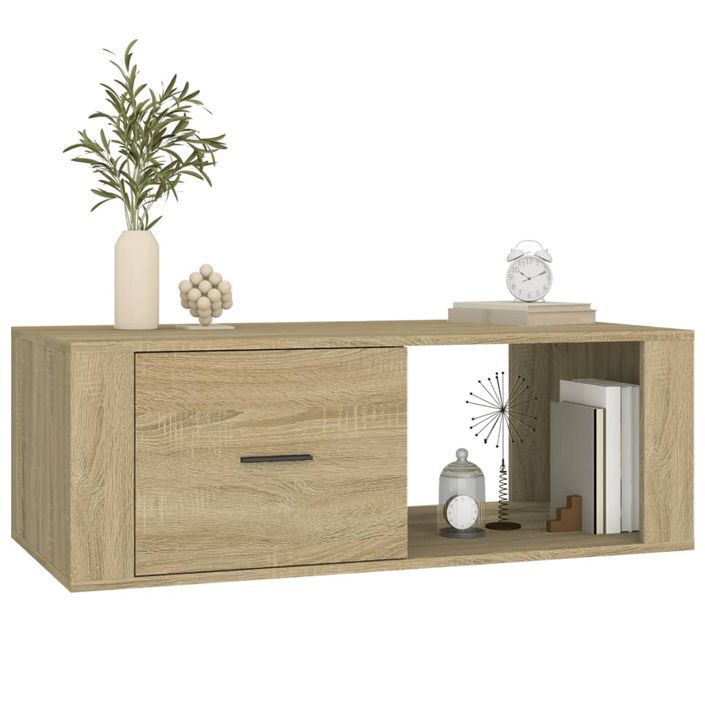 Table basse Chêne sonoma 100x50,5x35 cm Bois d'ingénierie - Photo n°4