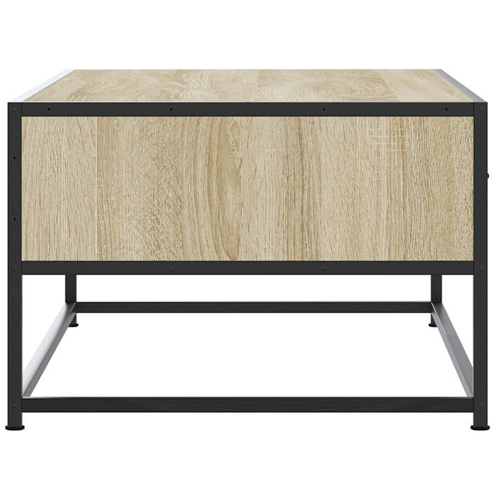 Table basse chêne sonoma 100x50x35cm bois d'ingénierie et métal - Photo n°6