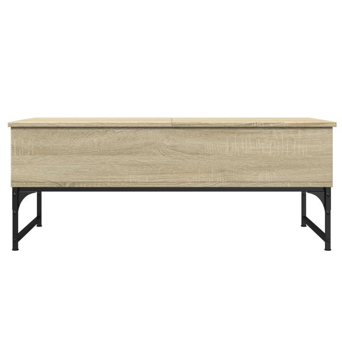 Table basse chêne sonoma 100x50x40cm bois d'ingénierie et métal - Photo n°5