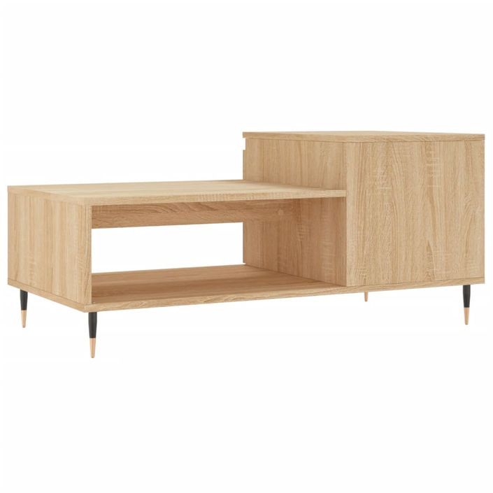 Table basse Chêne sonoma 100x50x45 cm Bois d'ingénierie - Photo n°8