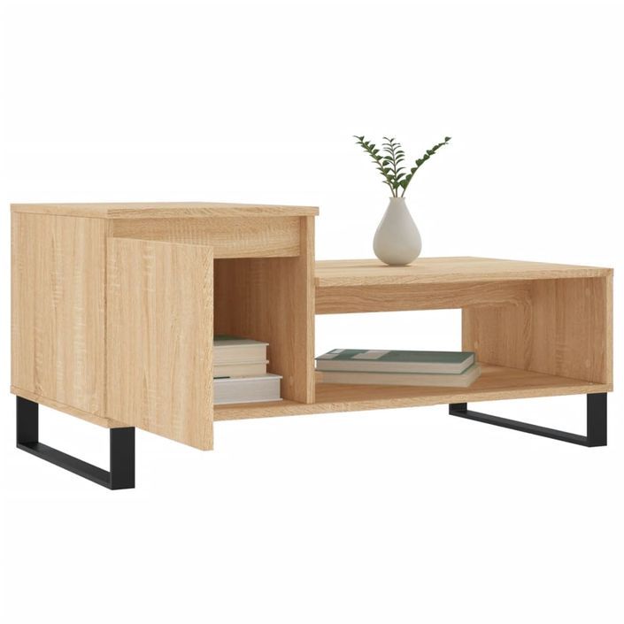 Table basse Chêne sonoma 100x50x45 cm Bois d'ingénierie - Photo n°4