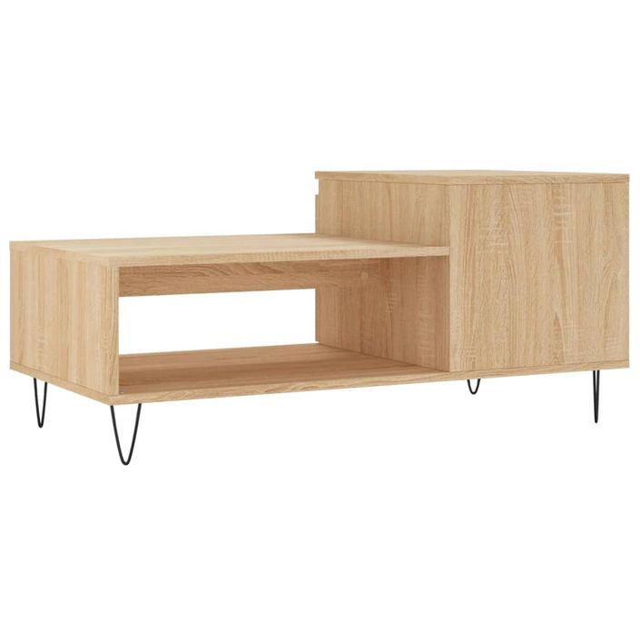 Table basse Chêne sonoma 100x50x45 cm Bois d'ingénierie - Photo n°8