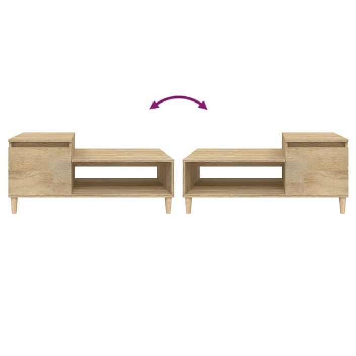 Table basse Chêne sonoma 100x50x45 cm Bois d'ingénierie - Photo n°8