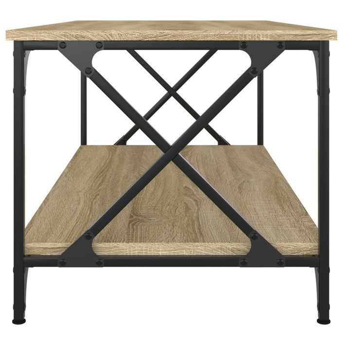 Table basse Chêne sonoma 100x50x45 cm Bois d'ingénierie et fer - Photo n°5