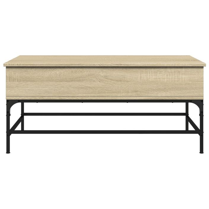 Table basse chêne sonoma 100x50x45cm bois d'ingénierie et métal - Photo n°5