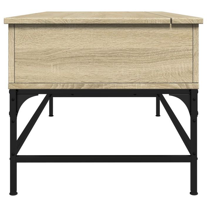 Table basse chêne sonoma 100x50x45cm bois d'ingénierie et métal - Photo n°6