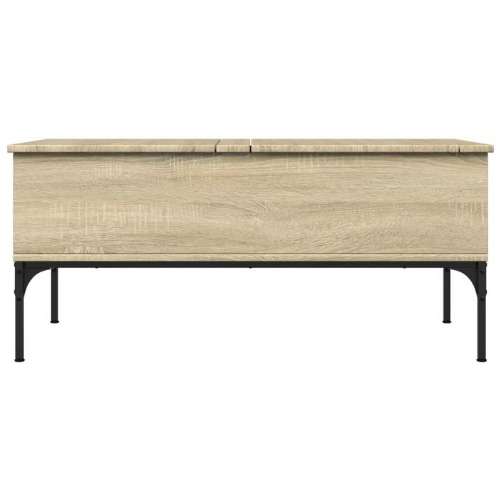 Table basse chêne sonoma 100x50x45cm bois d'ingénierie et métal - Photo n°5