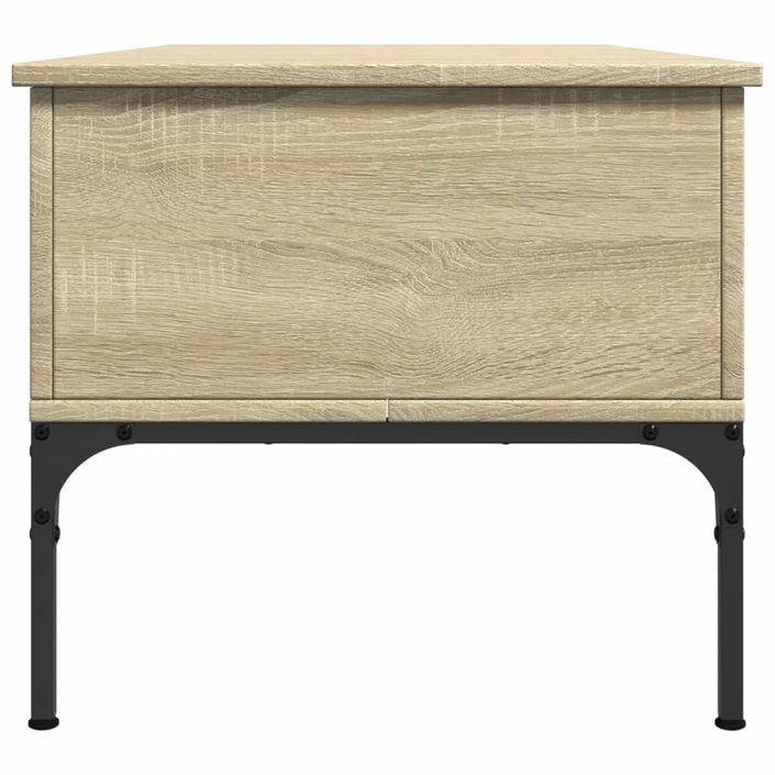 Table basse chêne sonoma 100x50x45cm bois d'ingénierie et métal - Photo n°6