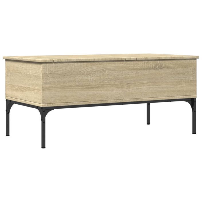 Table basse chêne sonoma 100x50x45cm bois d'ingénierie et métal - Photo n°7