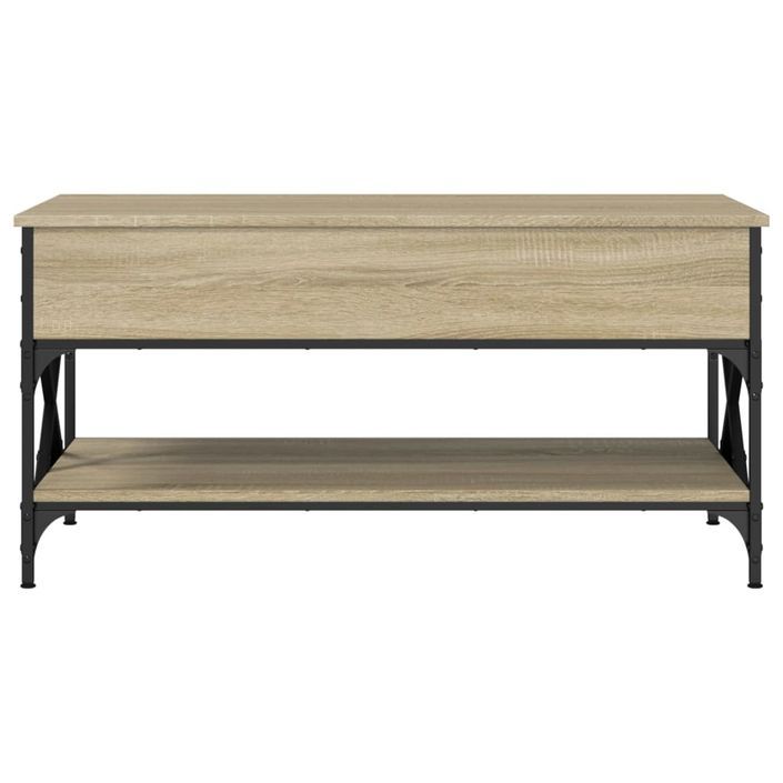 Table basse chêne sonoma 100x50x50cm bois d'ingénierie et métal - Photo n°5