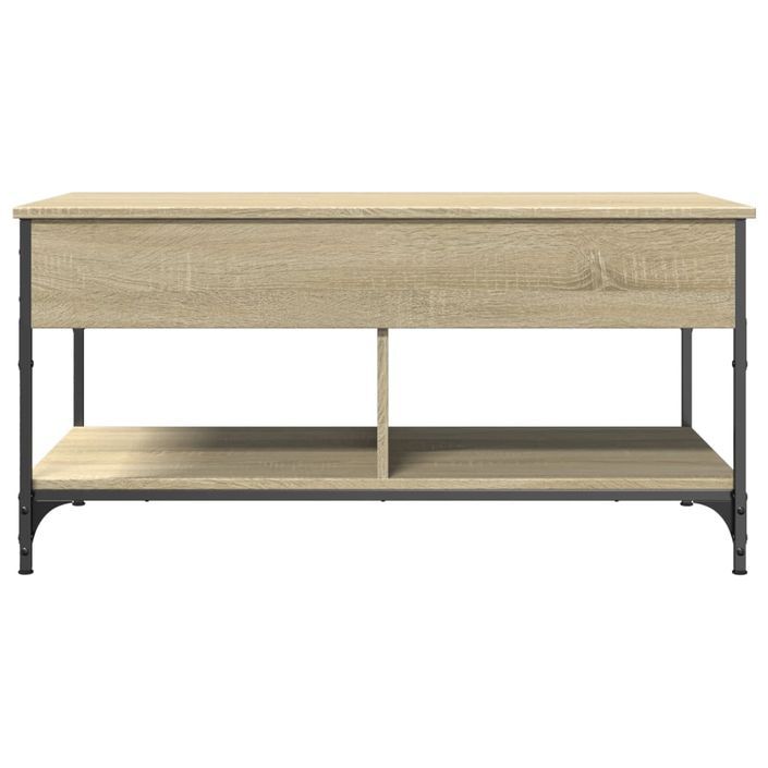 Table basse chêne sonoma 100x50x50cm bois d'ingénierie et métal - Photo n°5