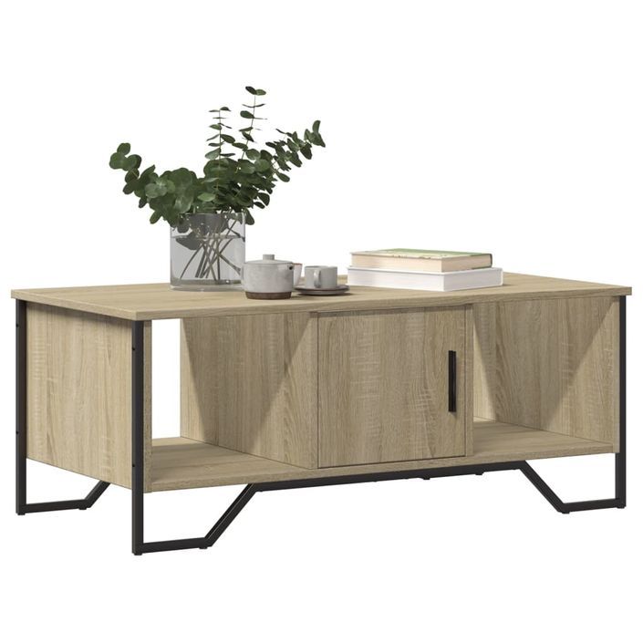 Table basse chêne sonoma 100x51x40 cm bois d'ingénierie - Photo n°4