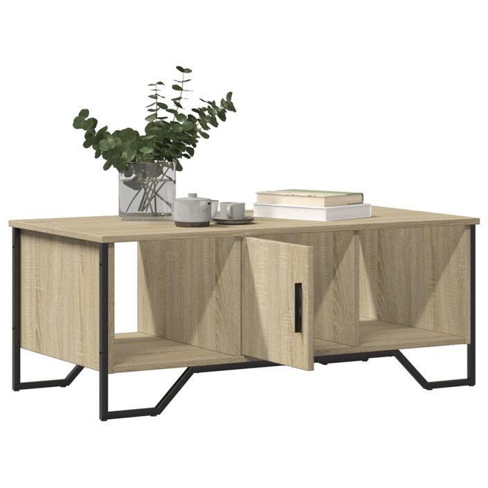 Table basse chêne sonoma 100x51x40 cm bois d'ingénierie - Photo n°9