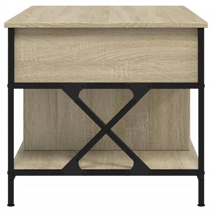 Table basse chêne sonoma 100x55x50cm bois d'ingénierie et métal - Photo n°6
