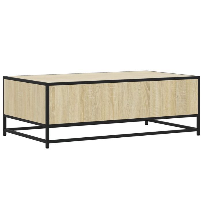 Table basse chêne sonoma 100x57x35cm bois d'ingénierie et métal - Photo n°7