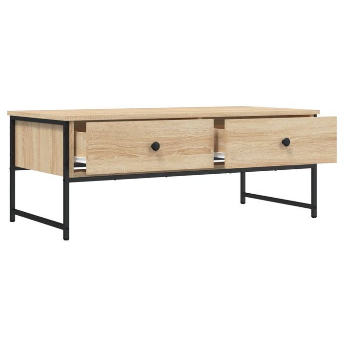 Table basse chêne sonoma 101x49x39,5 cm bois d'ingénierie - Photo n°5