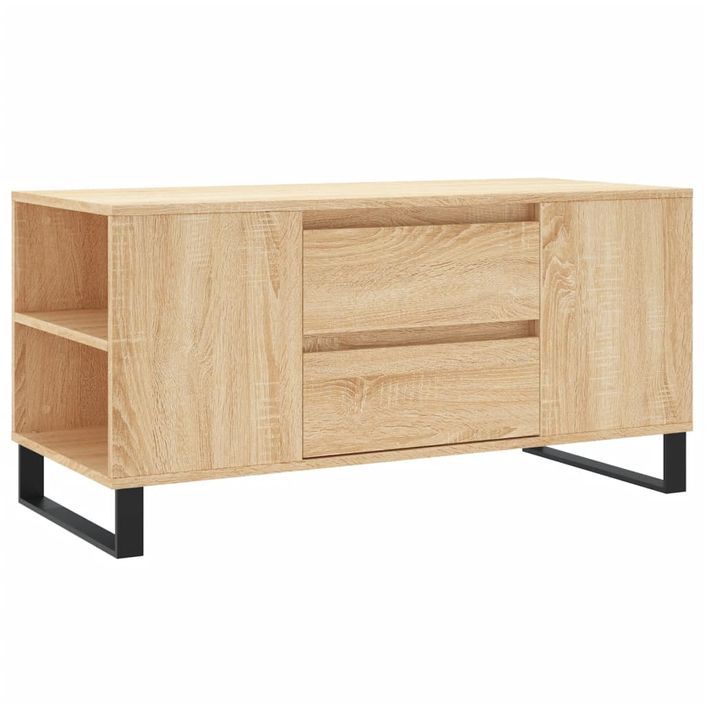 Table basse chêne sonoma 102x44,5x50 cm bois d'ingénierie - Photo n°1