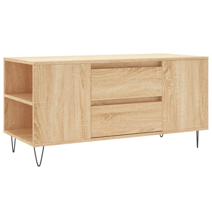 Table basse chêne sonoma 102x44,5x50 cm bois d'ingénierie - Photo n°1