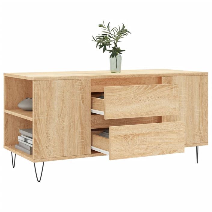 Table basse chêne sonoma 102x44,5x50 cm bois d'ingénierie - Photo n°4