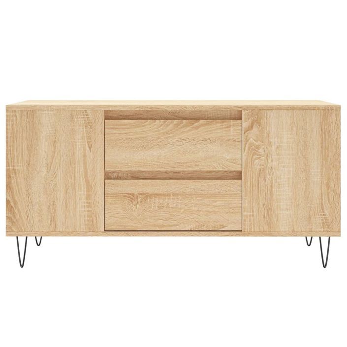 Table basse chêne sonoma 102x44,5x50 cm bois d'ingénierie - Photo n°5