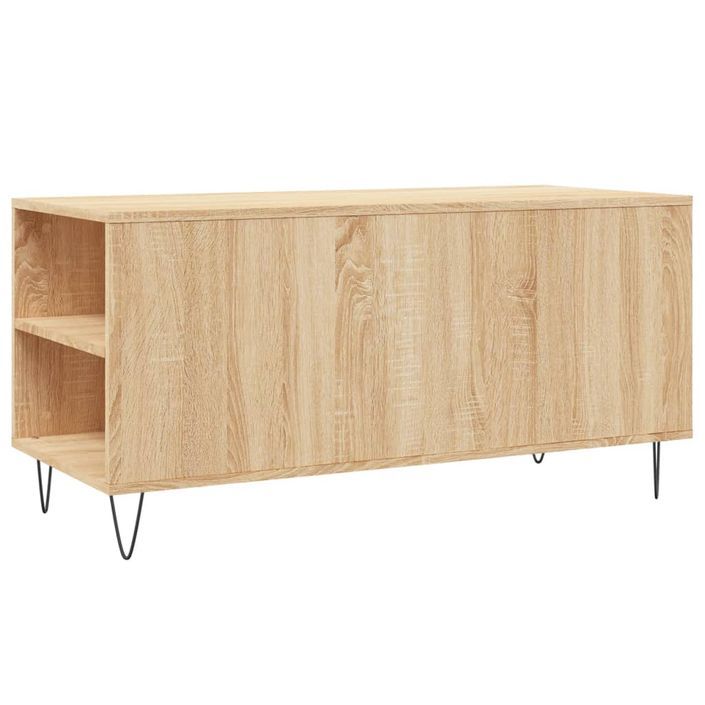 Table basse chêne sonoma 102x44,5x50 cm bois d'ingénierie - Photo n°8