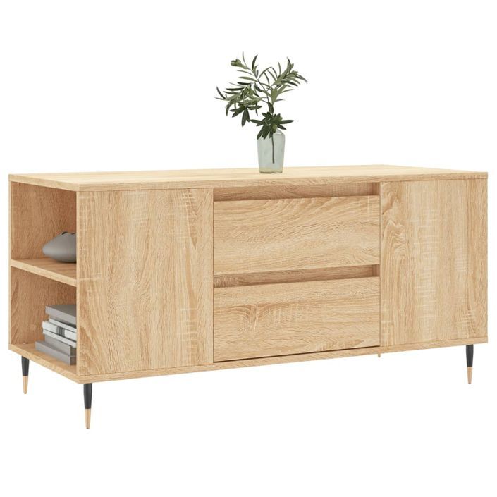 Table basse chêne sonoma 102x44,5x50 cm bois d'ingénierie - Photo n°3