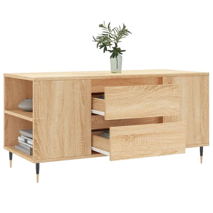 Table basse chêne sonoma 102x44,5x50 cm bois d'ingénierie - Photo n°4