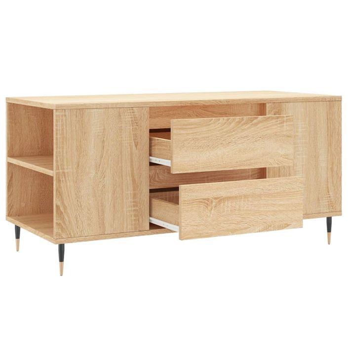 Table basse chêne sonoma 102x44,5x50 cm bois d'ingénierie - Photo n°6