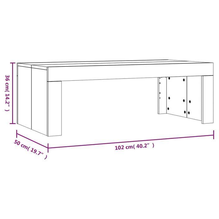 Table basse chêne sonoma 102x50x36 cm bois d'ingénierie - Photo n°9