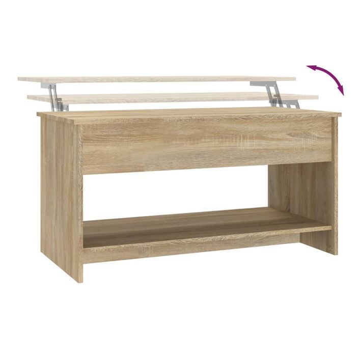 Table basse Chêne sonoma 102x50x52,5 cm Bois d'ingénierie - Photo n°8