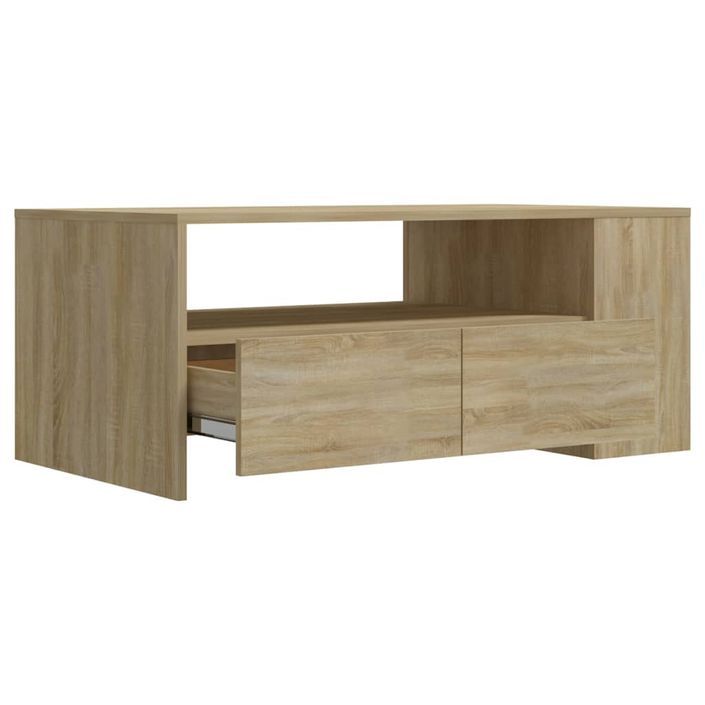 Table basse chêne sonoma 102x55x42 cm bois d'ingénierie - Photo n°4