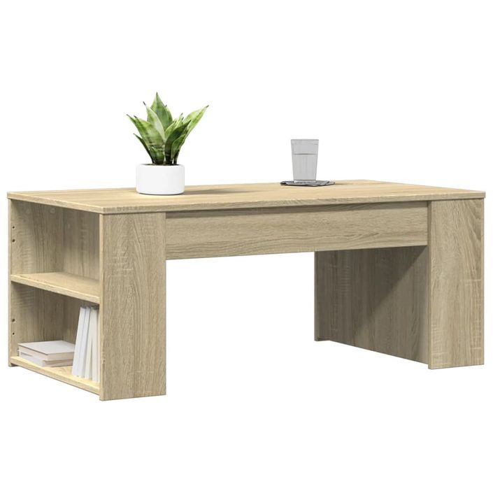 Table basse chêne sonoma 102x55x42 cm bois d'ingénierie - Photo n°3