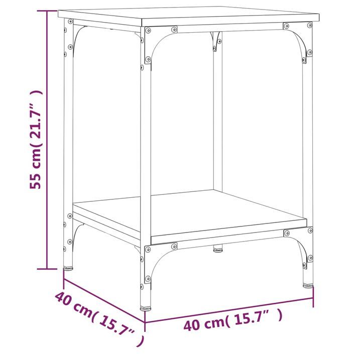 Table basse chêne sonoma 40x40x55 cm bois d'ingénierie - Photo n°9