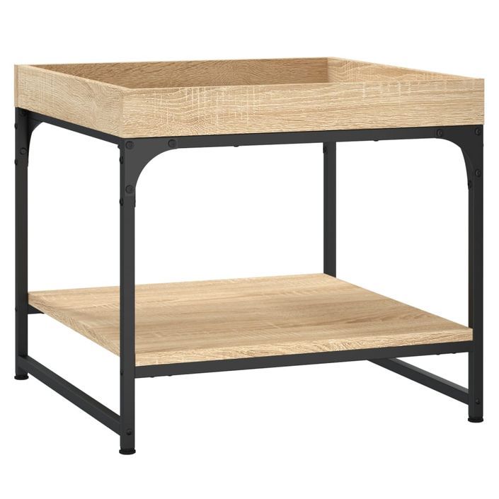 Table basse chêne sonoma 49,5x49,5x45 cm bois d'ingénierie - Photo n°6