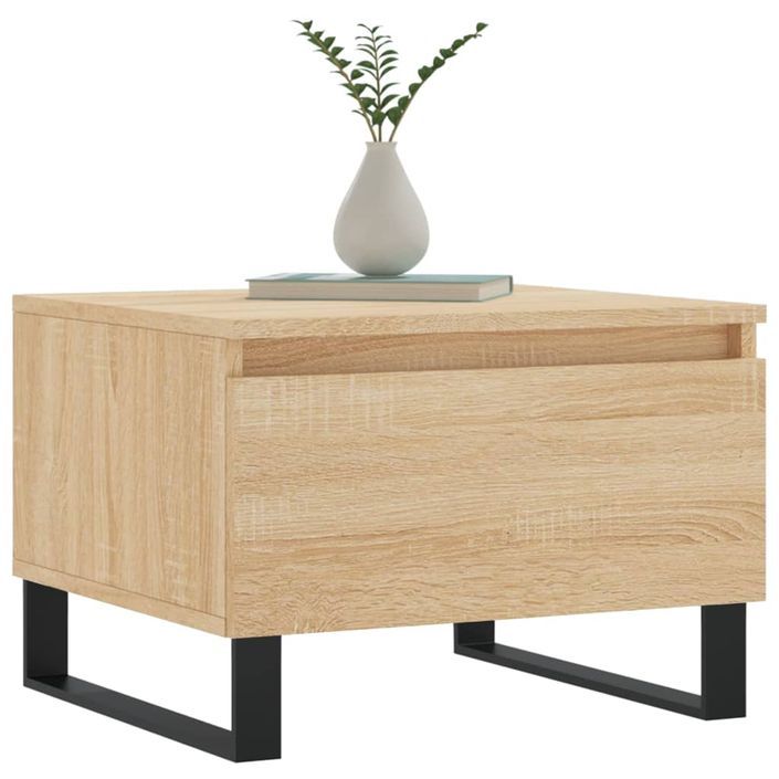 Table basse chêne sonoma 50x46x35 cm bois d'ingénierie - Photo n°3